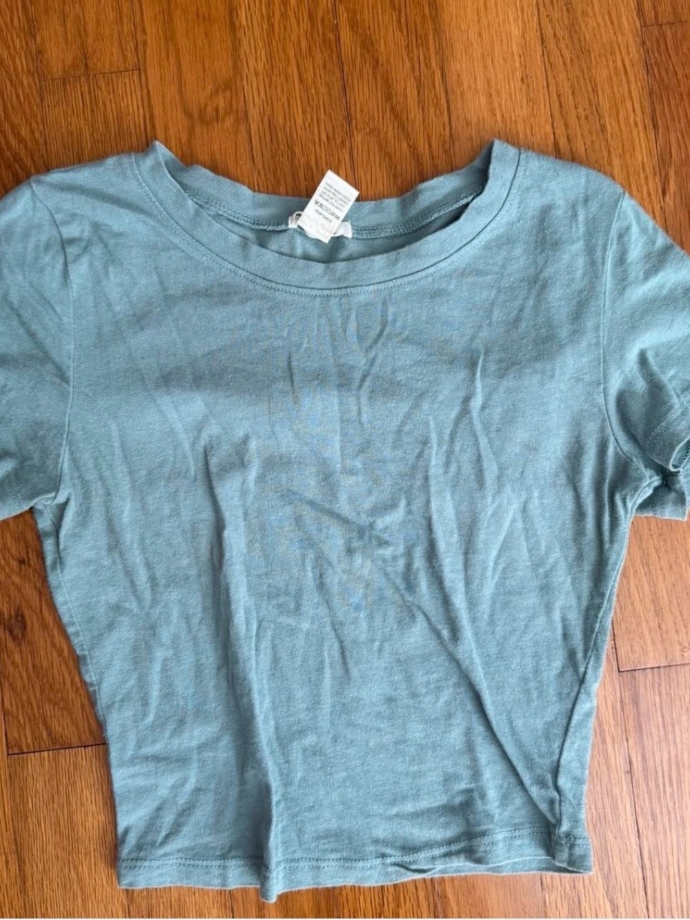 Bozzolo Short Sleeve Crew Tee in Sage Blue-Green